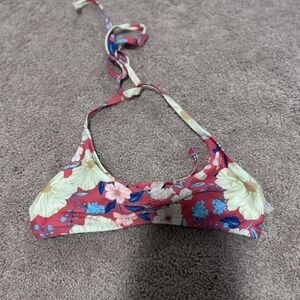 Aerie Blue and Pink Floral Bikini Top